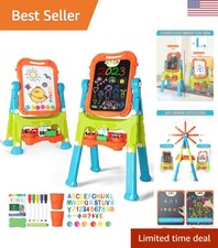Durable 4-in-1 Kids Art Easel with Magnetic Accessories - Gift for Ages 3-7
