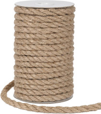 8Mm Jute Rope, 50 Feet Heavy Duty and Thick Twine Rope for Crafts, Gardening, Ca