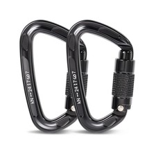 Screwgate Climbing Carabiner Clips with an Auto Locking Heavy Duty Carabiner ...