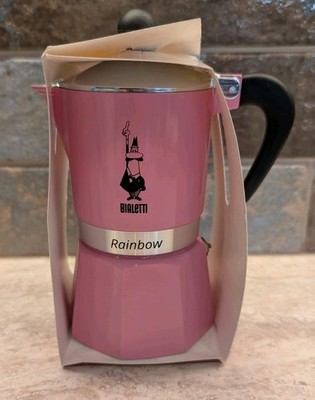 Bialetti Rainbow Pink 3 Tassen Mokkakanne Herdplatte Kaffee Espressomaschine 130ml NEU