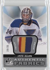 2012-13 SP Game Used Edition Authentic Fabrics /35 Jake Allen #AF-JK Patch b8h