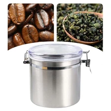 Coffee Canister Stainless Steel Kitchen Multipurpose Sealed Kitchen Cereal
