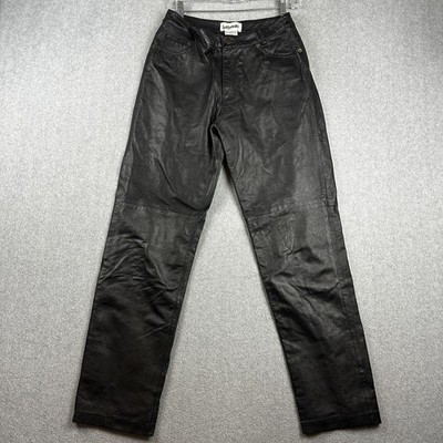 Bagatelle Pants Womens 6 Black Leather Straight Leg High Rise 90s Y2K Grunge