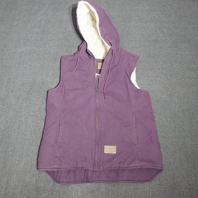 Women's C.E. Schmidt Workwear Purple Sherpa Lined Hooded Vest Medium