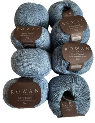 Rowan Felted Tweed Yarn 50g Alpaca Merino Wool in Blue #167, Eight Ball Lot