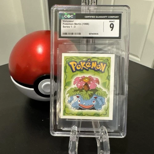 Venusaur #3 1998 Pokemon Merlin Series 1-3 Sticker Graded CGC 9 MINT Slab