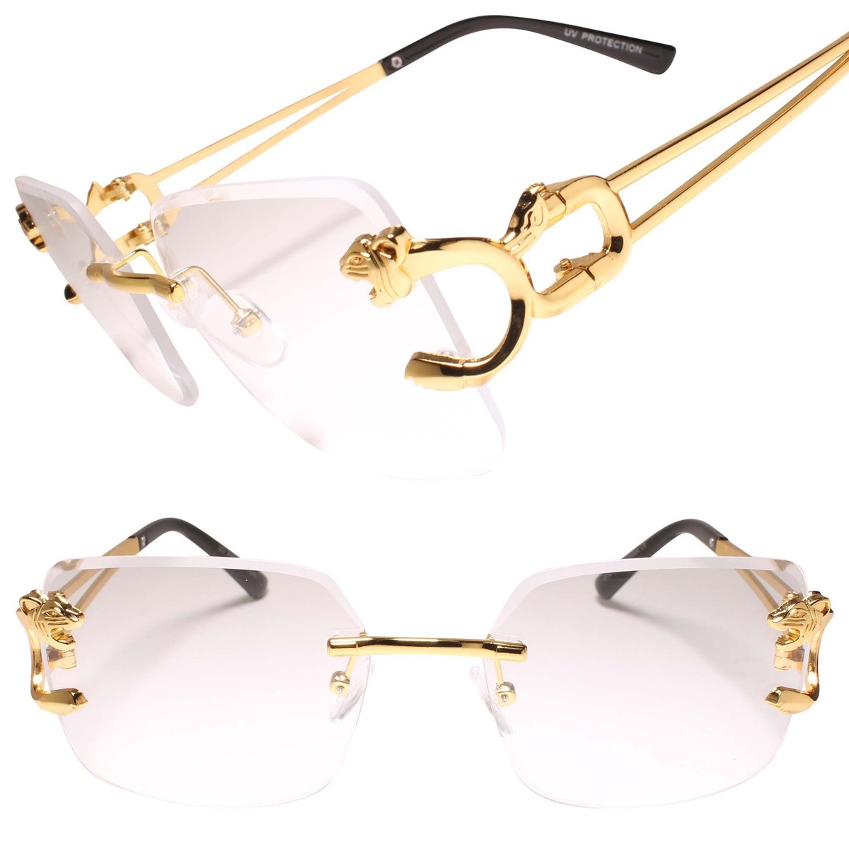 NWT Vintage 90\'s Lady Diamond Cut Fashion Sunglasses (Gold/Pink) Rhinestone Sunglasses for Women Bling Jeweled Retro Cat Eye  main image 2