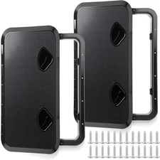 2X Black  Marine Boat Deck Hatch Cover Boat Access Hatch & Lid, 24"x14"