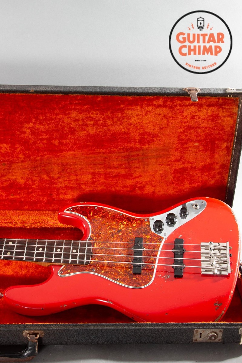 1965 Fender Jazz Bass – Dakota Red w/ Matching Headstock, Original