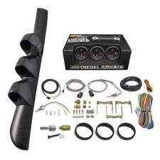 Glowshift Black Boost2400f Egttrans Temp Gauges Pod Fits 98-02 Ram Cummins