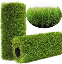 Artificial Grass Rug Outdoor Indoor 4FTX10FT Fake Carpet Green-4FT 