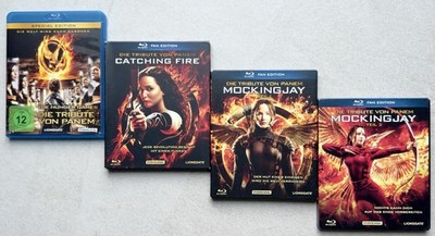 Die Tribute von Panem 1-4 - Teil 1+2+3+4 - Film - Blu-ray - Fan Edition - TOP!