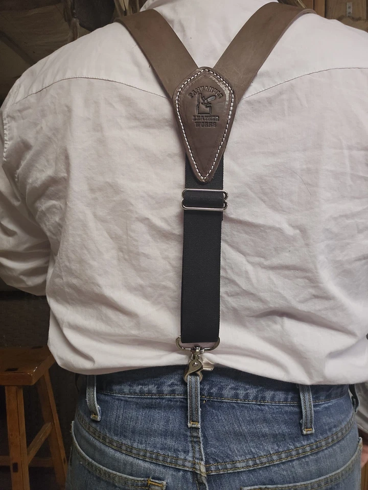 Western Cowboy Hand Made leather Suspenders - Image 4 of 4
