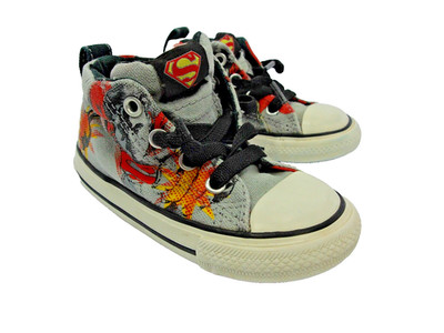 Toddler High Top Sneakers Superman Theme Superhero Vintage Inspired Size 6
