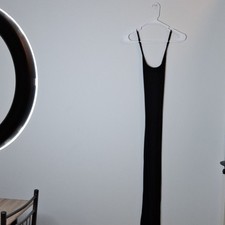 SHEIN Women's Black Scoop Neck Sleeveless Strappy Maxi Long Dress Size L Stretch