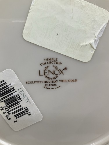 Lenox Set 3 Holiday Sculpted Salad Plates 8.5" - Rare Temple Gold Trim NEW - Picture 5 of 11