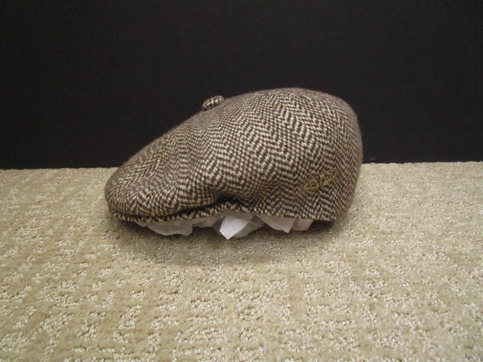 Boné masculino Kangol chapéu ajustado médio lã espinha de peixe jornaleiro feito na Grã-Bretanha - Imagem 2 de 4