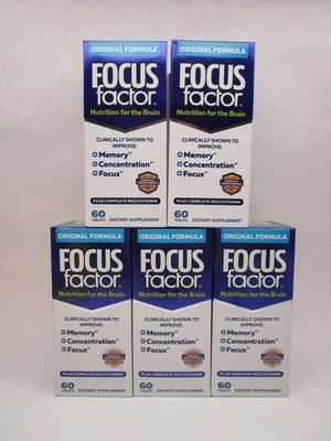 5 x Focus Factor Original Formula Multivitamin Brain Health 60 Count Bottle 2/28