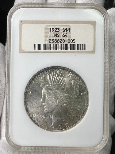 1923-P $1 Peace Dollar 90% Silver NGC MS64 Philadelphia Coin ~ Fatty Holder