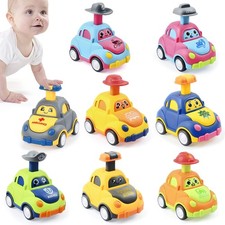8 Pack Press and Go Car Toys for Toddlers1 2 3 Year Old,Infant Play Vehicle S...