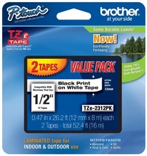 Brother International Tze2312pk Brother Tze2312pk Label Tape - 0.50" Width