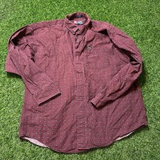 Chaps Ralph Lauren XL Burgundy Patterned Long Sleeve Shirt