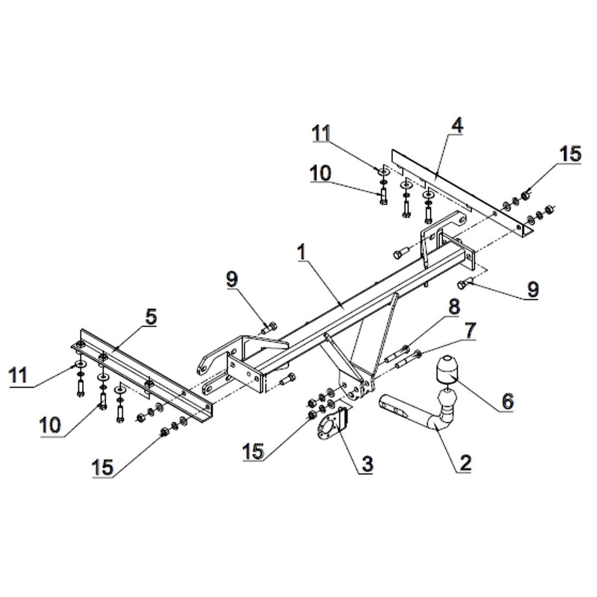 Attelage pour Subaru Outback démontable avec outil capacité 2000kg - 3