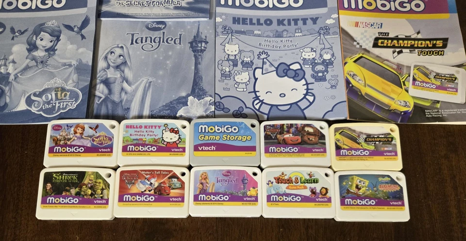 MobiGo V-Tech Lot 10 Games 7 instructions Disney, SpongeBob, Hello Kitty & More! - Image 3 of 4
