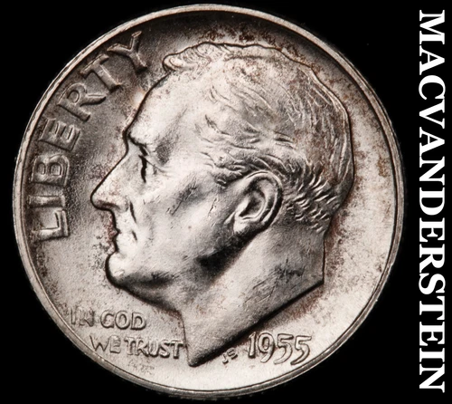 1955-S Silver Roosevelt Dime - Choice Gem Brilliant Unc  Lustrous  #G8972