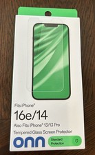 onn for iPhone 16e/14/13/13 Pro Tempered Glass Screen Protector New in box