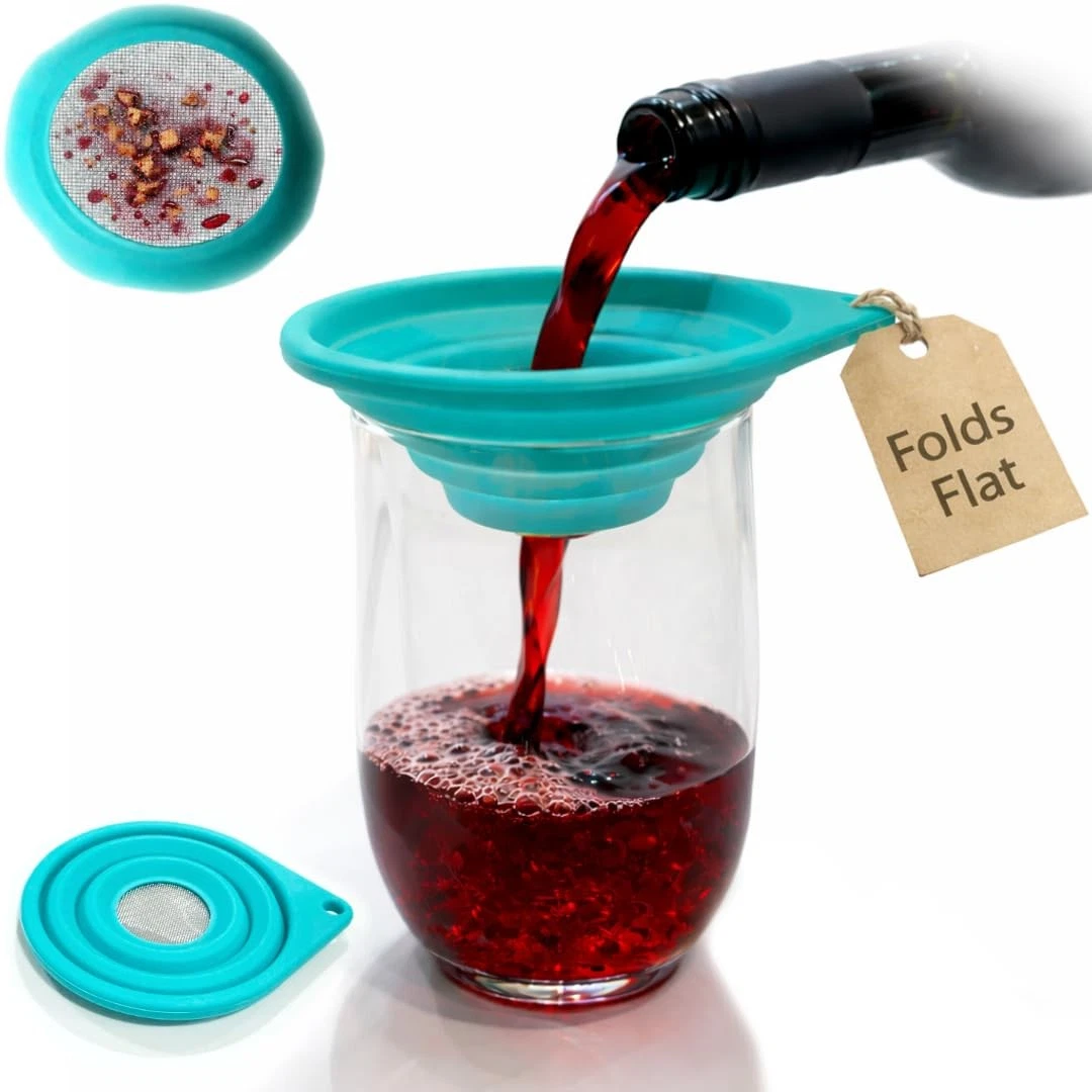 Ultra Fine Mesh Strainer, Collapsible, Small 4 Inch Silicone Funnel with 316 ...