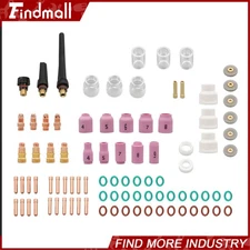 Findmall 90Pcs TIG Welding Torch Kit - Alumina Nozzle, Collets, Stubby Gas Lens