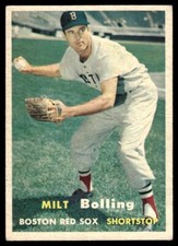 1957 Topps Milt Bolling crease Boston Red Sox #131