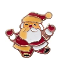 Dancing Santa Tie Lapel Hat Pin Enamel Christmas Xmas Holiday Vintage Jewelry