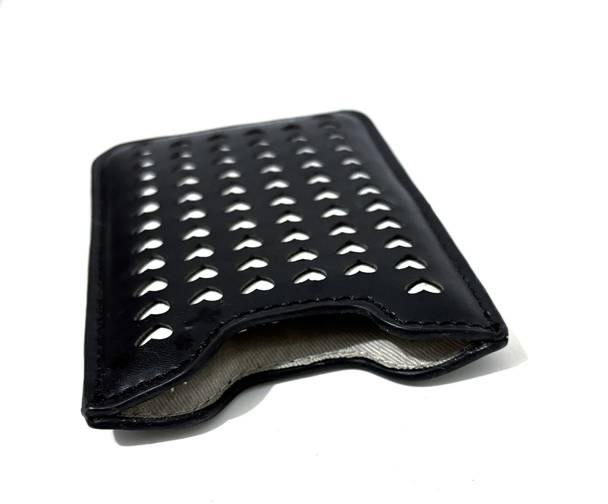 Kurt Geiger London Black Hearts Lazer Cut Card Holder Wallet UK