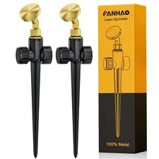 FANHAO 2 Pack Lawn Sprinklers for Yard, Heavy Duty Metal Garden Wat... Fast Ship