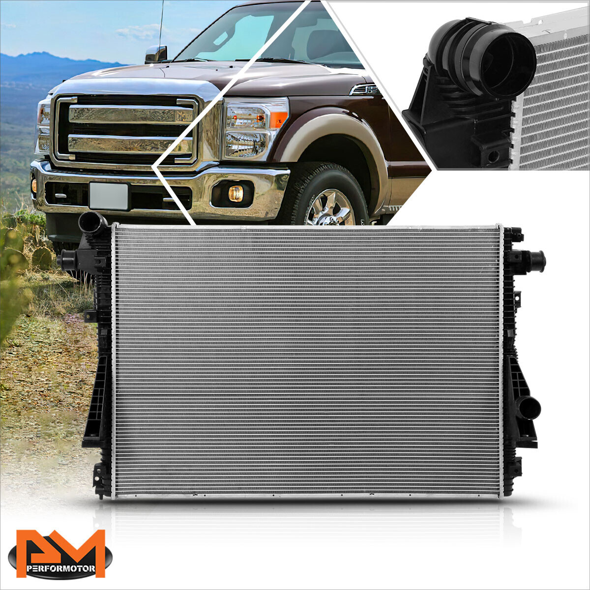 Aluminum OE Style Radiator for 11-16 Ford F250-F550 SD 6.7L Turbo AT ...