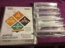 NIUBEE Acrylic Sign Holder 8.5x11 Inches 6 Pack Vertical T Shape Double Sided