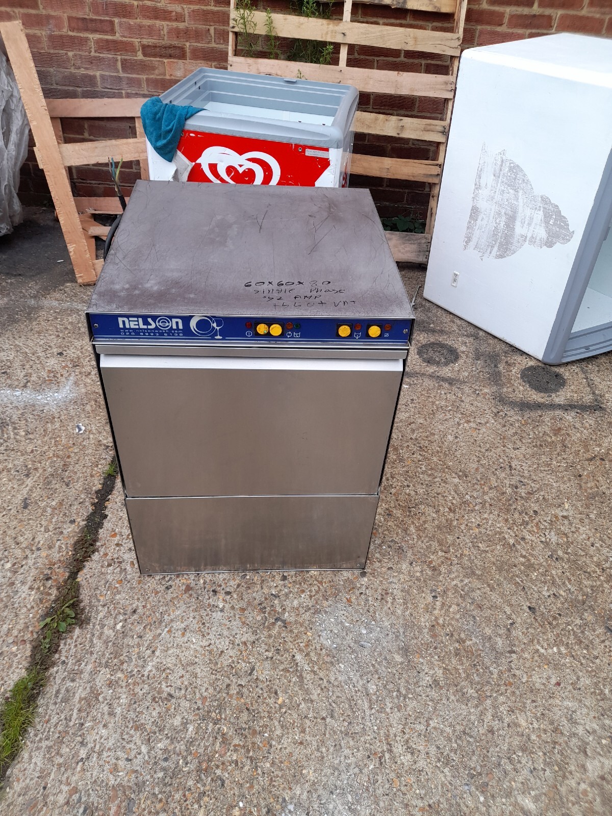 Nelson commercial undercounter dishwasher single phase 32 amp heavy