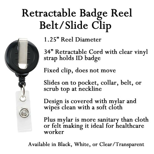 Personalized Badge Reel ID Holder With Blue, Green And Purple Floral Design, T41 - Picture 4 of 7