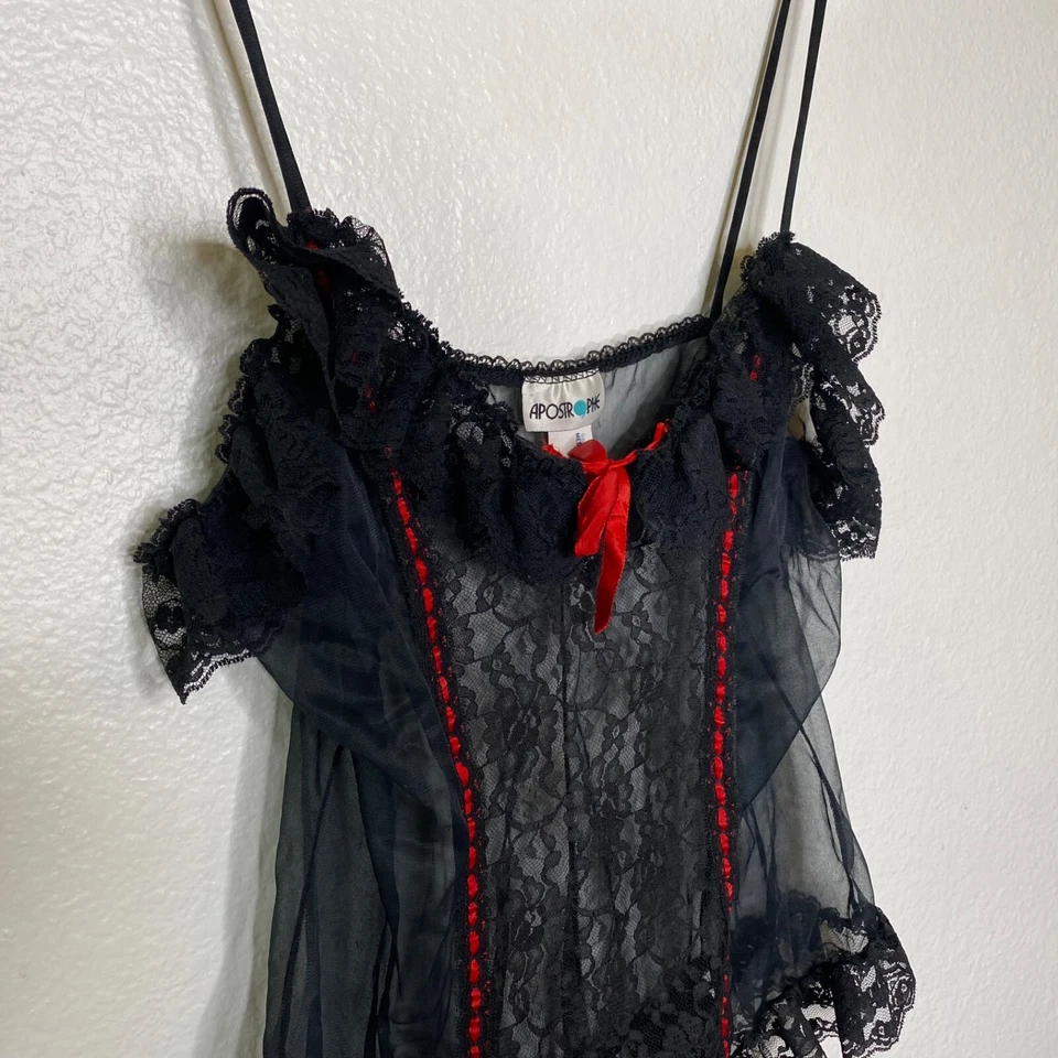 Cami Apostrophe Intimates Coqueta Oscura Encaje Transparente Foto 4 de 4