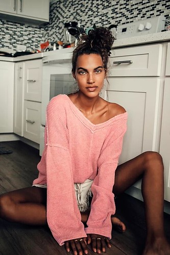Free People Easy V Pullover Sweater Top 