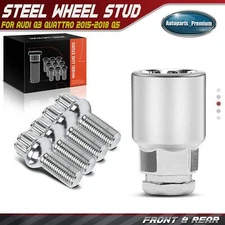 4x M14x1.5 mm 28mm Wheel Lug Nut Stud Bolt &1x Key for Audi Q3 Q5 SQ5 S8 Chrome