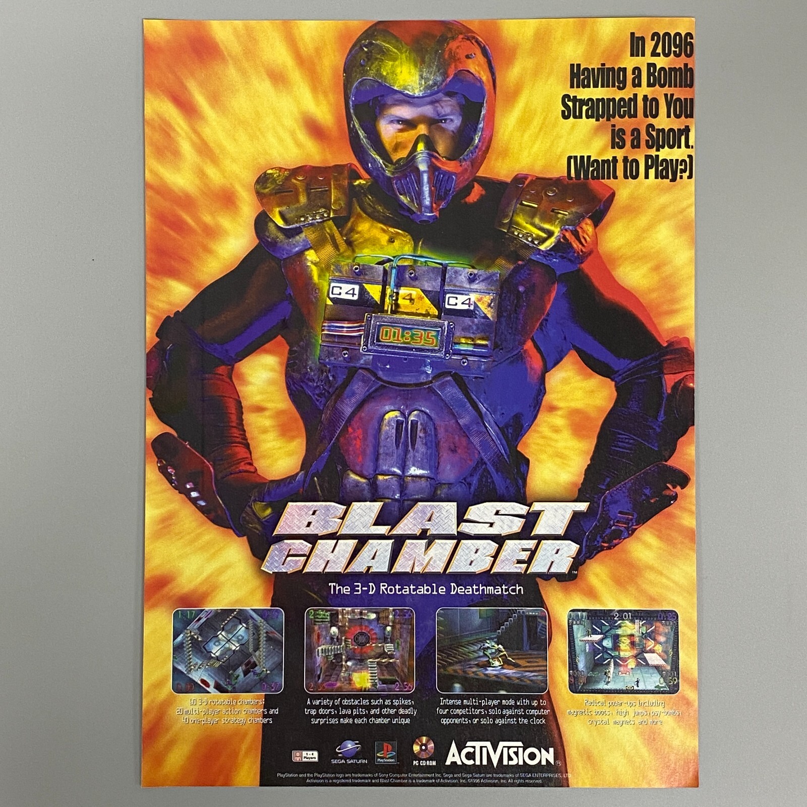 Blast Chamber Jeu Vidéo PC Playstation Sega Saturn 1996 Vintage Retro Publicité