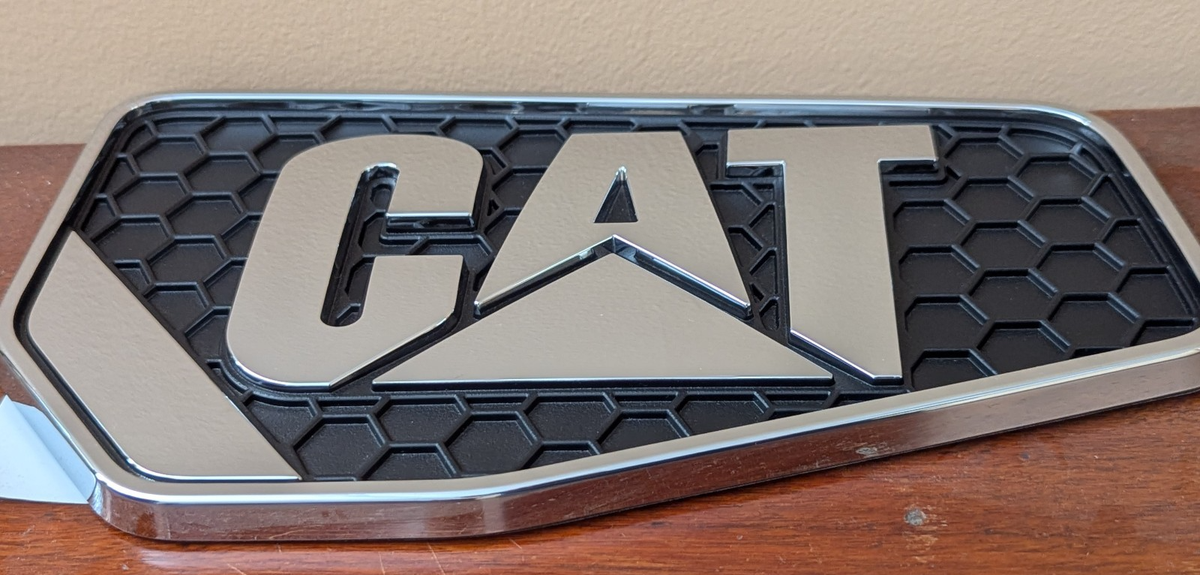 CAT Caterpillar Truck Hood RH Side Emblem 10 1/2 x 6 CT630 Raised