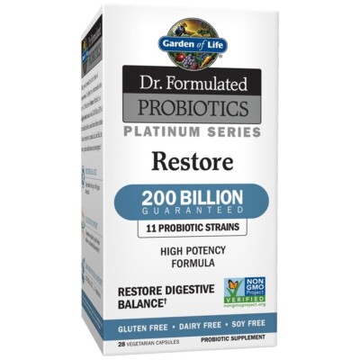 Garden of Life Dr. Formulated Probiotics Restore 200 Billion 28 Capsules