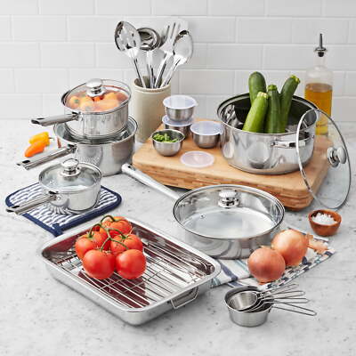 24 Piece Oven Safe Stainless Steel Cookware set