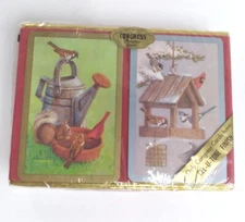 Congress NOS Sealed Playing Cards 2  Decks Vintage Birds Squirrel Summer Cochran