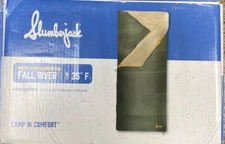 Slumberjack 35F Fall River Multi-Layer Sleeping Bag Green/Beige/Yellow 35"x80"