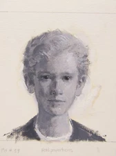 George Passantino oil painting illustration art monochrome portrait 8x10